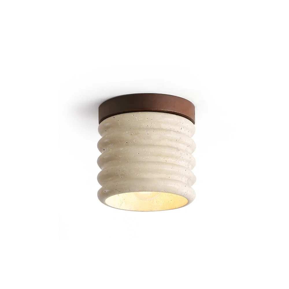 Fine Crafted Vaarnii Travertine Ceiling Lamp Premium