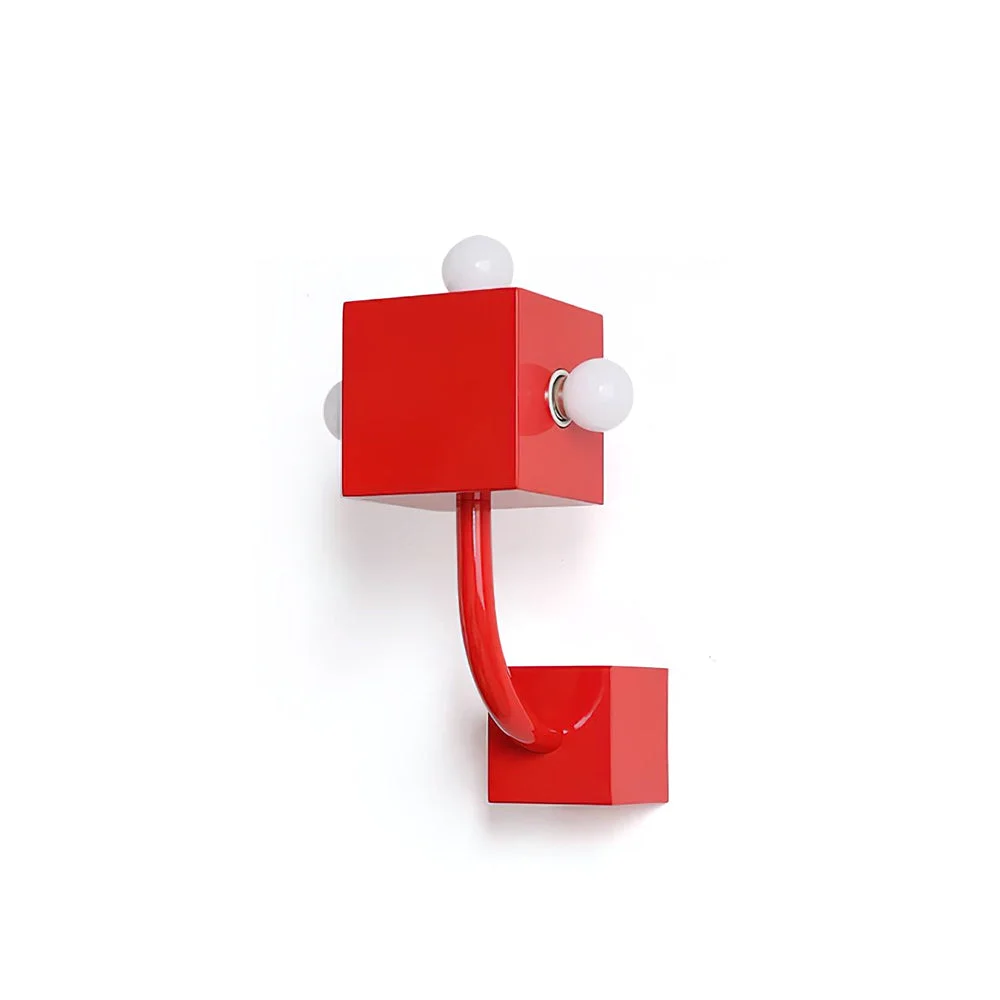 Reusable Red Cube Wall Lamp Long-Lasting