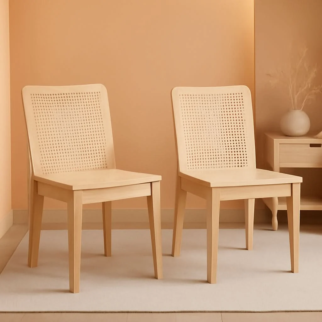 User-Friendly Natural Rattan Dining Chair Set Of 2 For Home Dining Room Selected