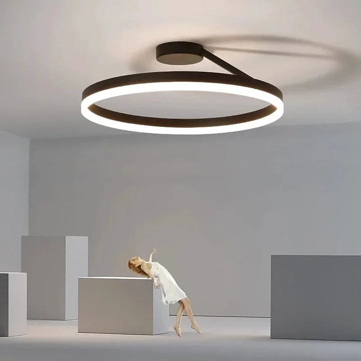 Authentic Nordic LED Geometry Circle Ceiling Light Premium