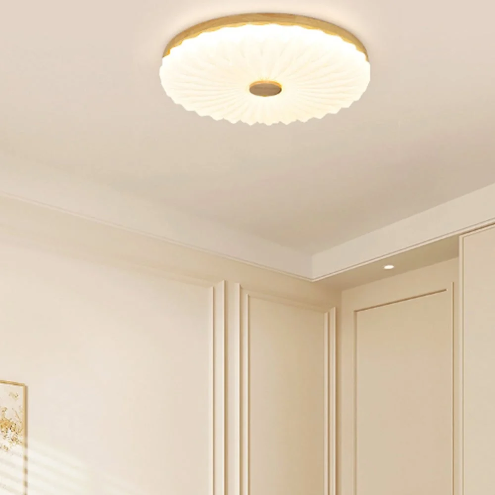 Soft Vintage White Round LED Ceiling Light Sophisticated