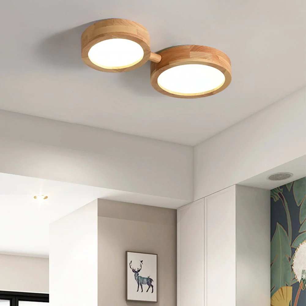 Original Design Multi-Heads Wood Retro LED Ceiling Light User-Friendly