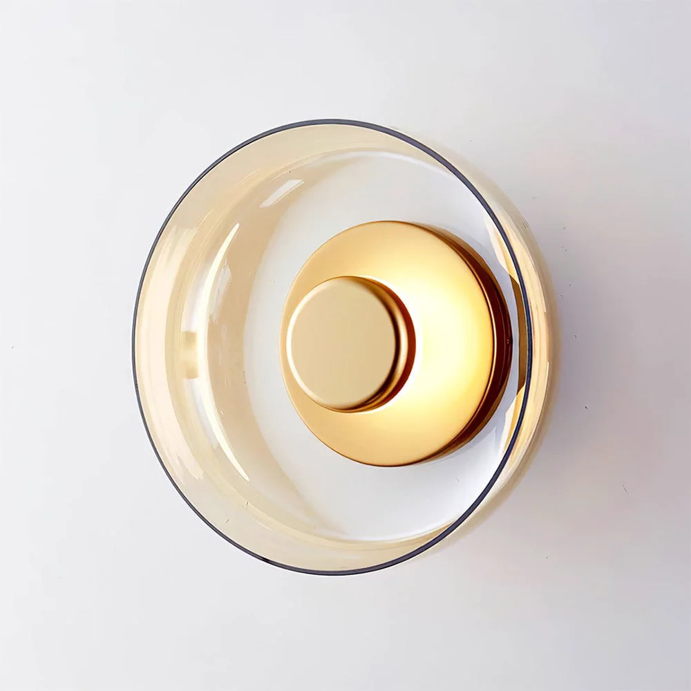 Flexible Modern Clear Round LED Glass Wall Sconce Stylish