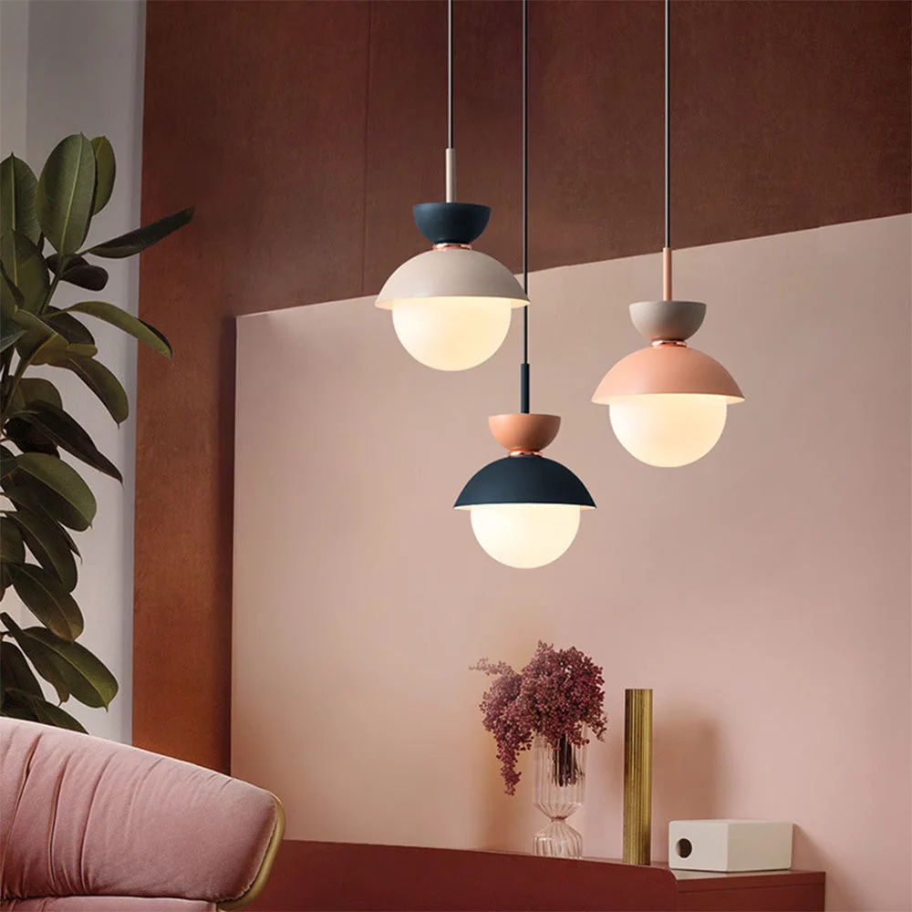 Dependable Macaroon Double Heads Metal Pendant Light Sustainable