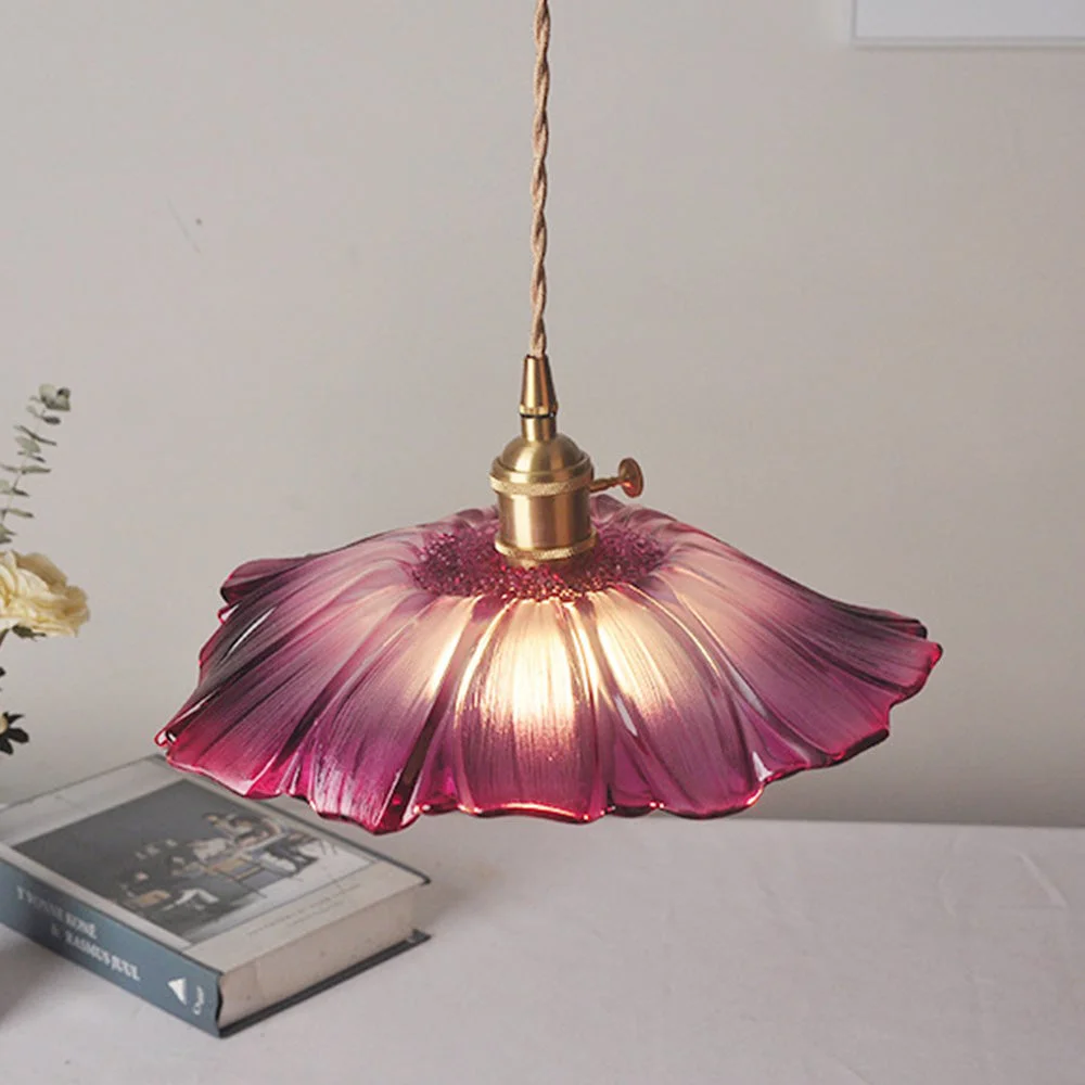 Unique Vintage Lotus Leave Colored Pendant Light Innovative