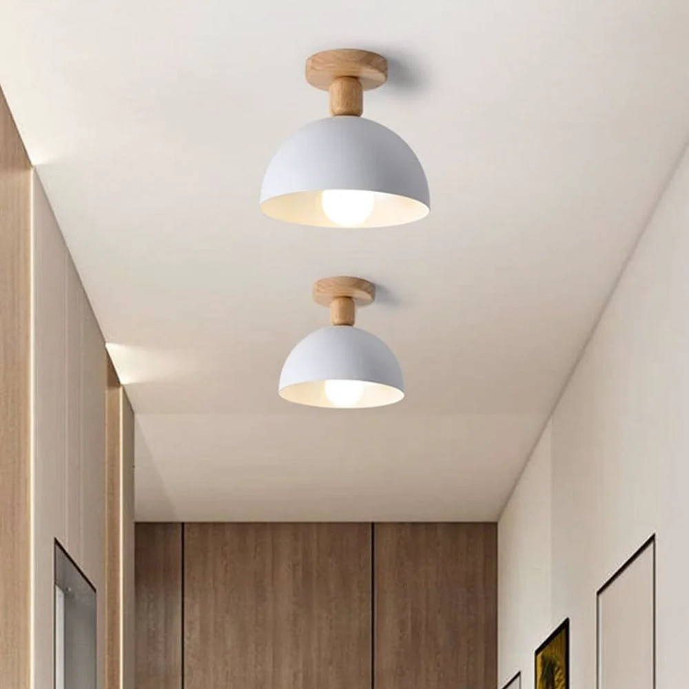 Green Scandinavian Simple Round Ceiling Light User-Friendly