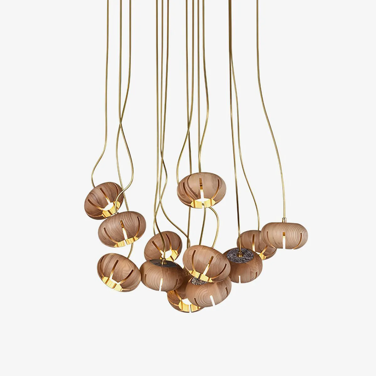 Relaxed Wood Pumpkin Cluster Chandelier Verified