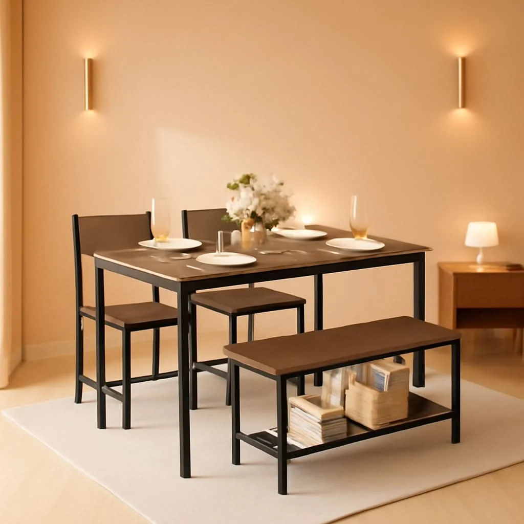 Reusable Stainless Steel Space Saving Dining Room Table Set Four Traditional