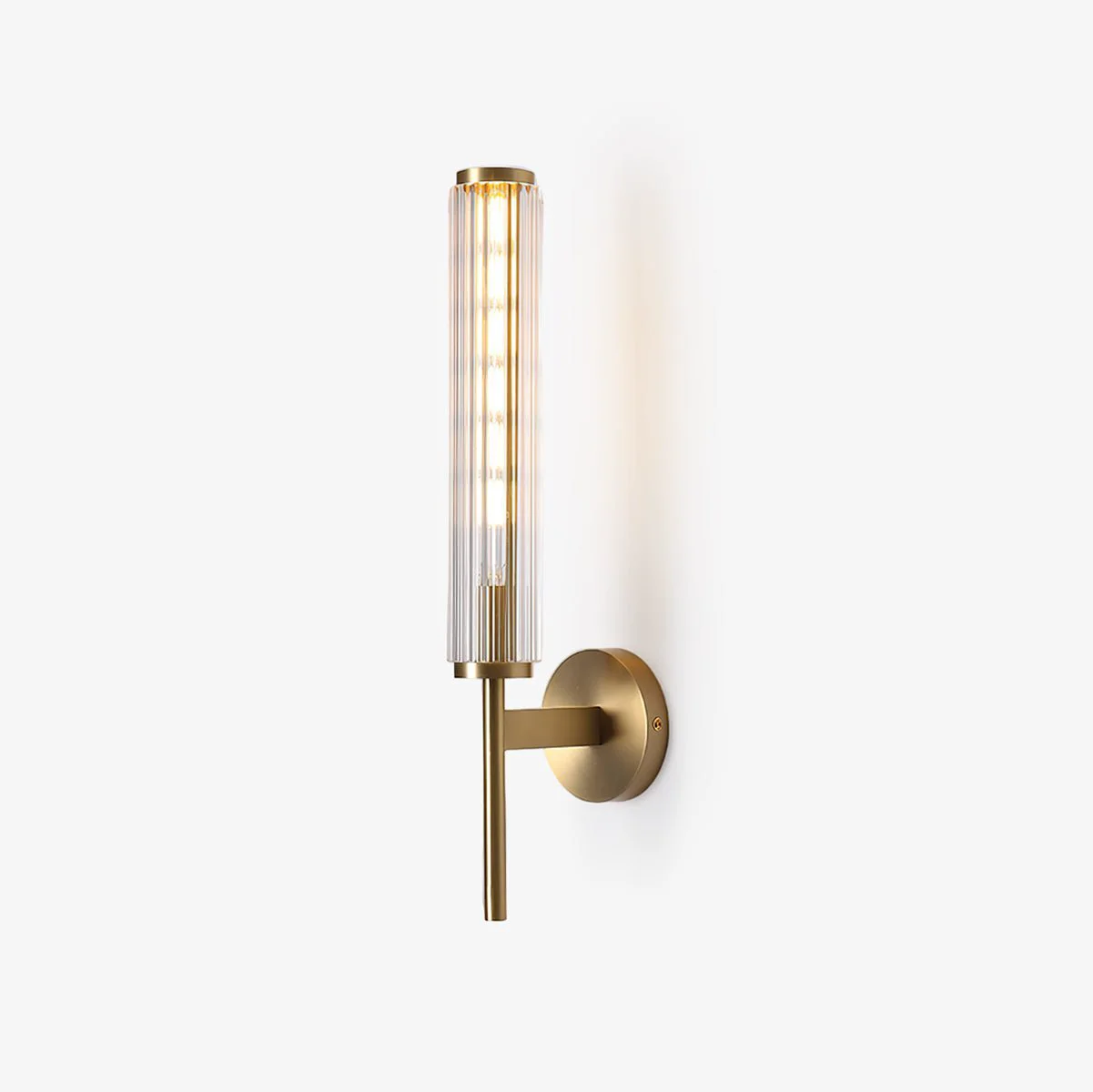 Professional Glass Linear Brass Wall Light Flexible