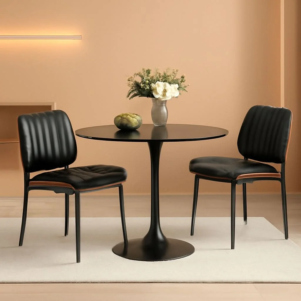 Original Design WalnutBack PULeather Dining Room Chairs Set Two Pack Dependable