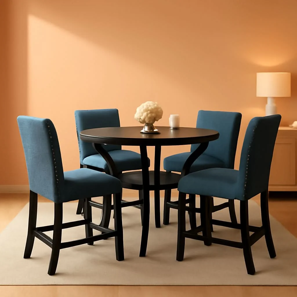 Fine Crafted Espresso Wood Counter Height Dining Set Optimized