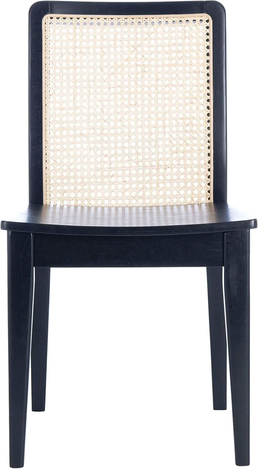 Organic Dining Chairs Set Of 2 Black Natural Rattan Back For Dining Room Elegant