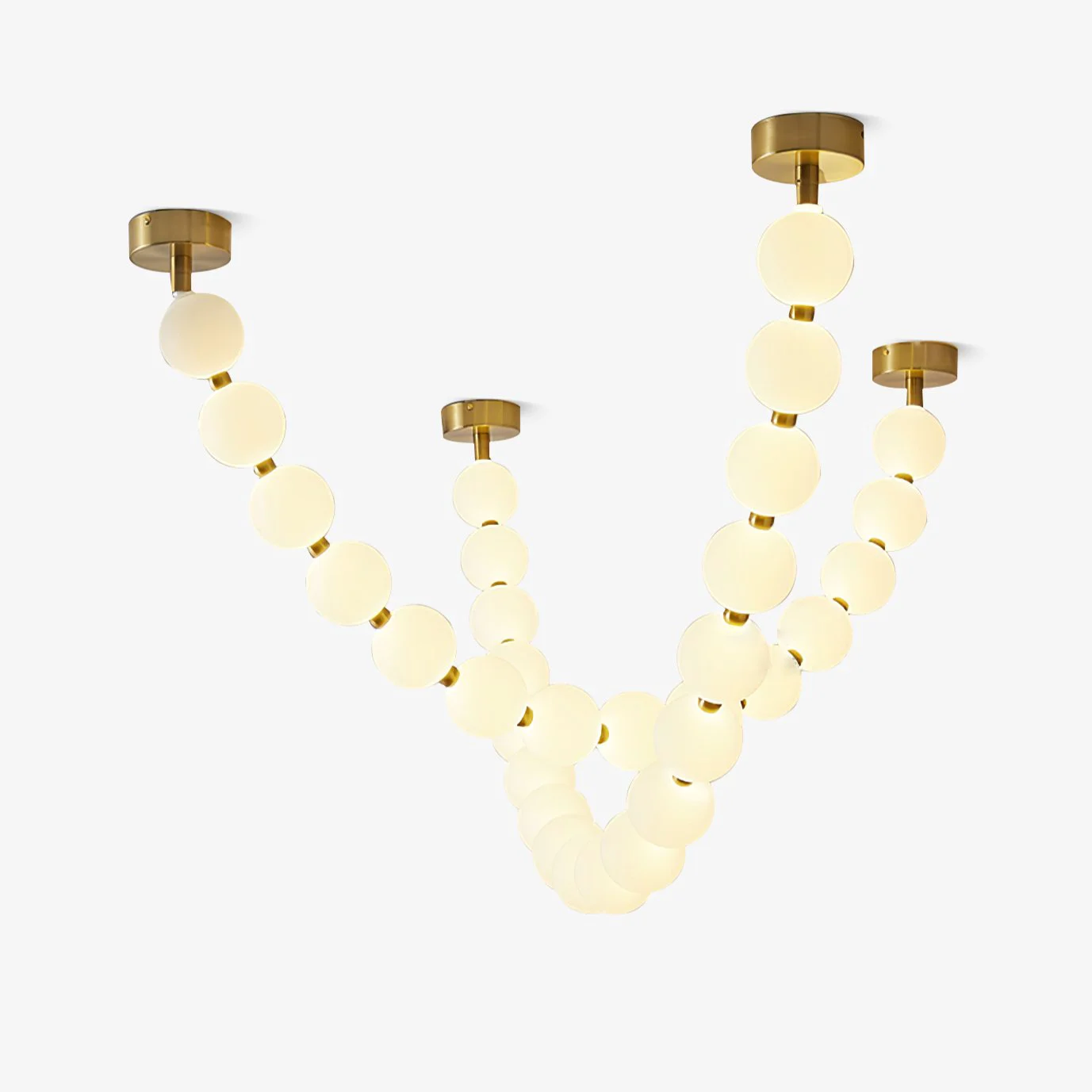 Versatile Pearl Necklace Balls Chandelier Natural