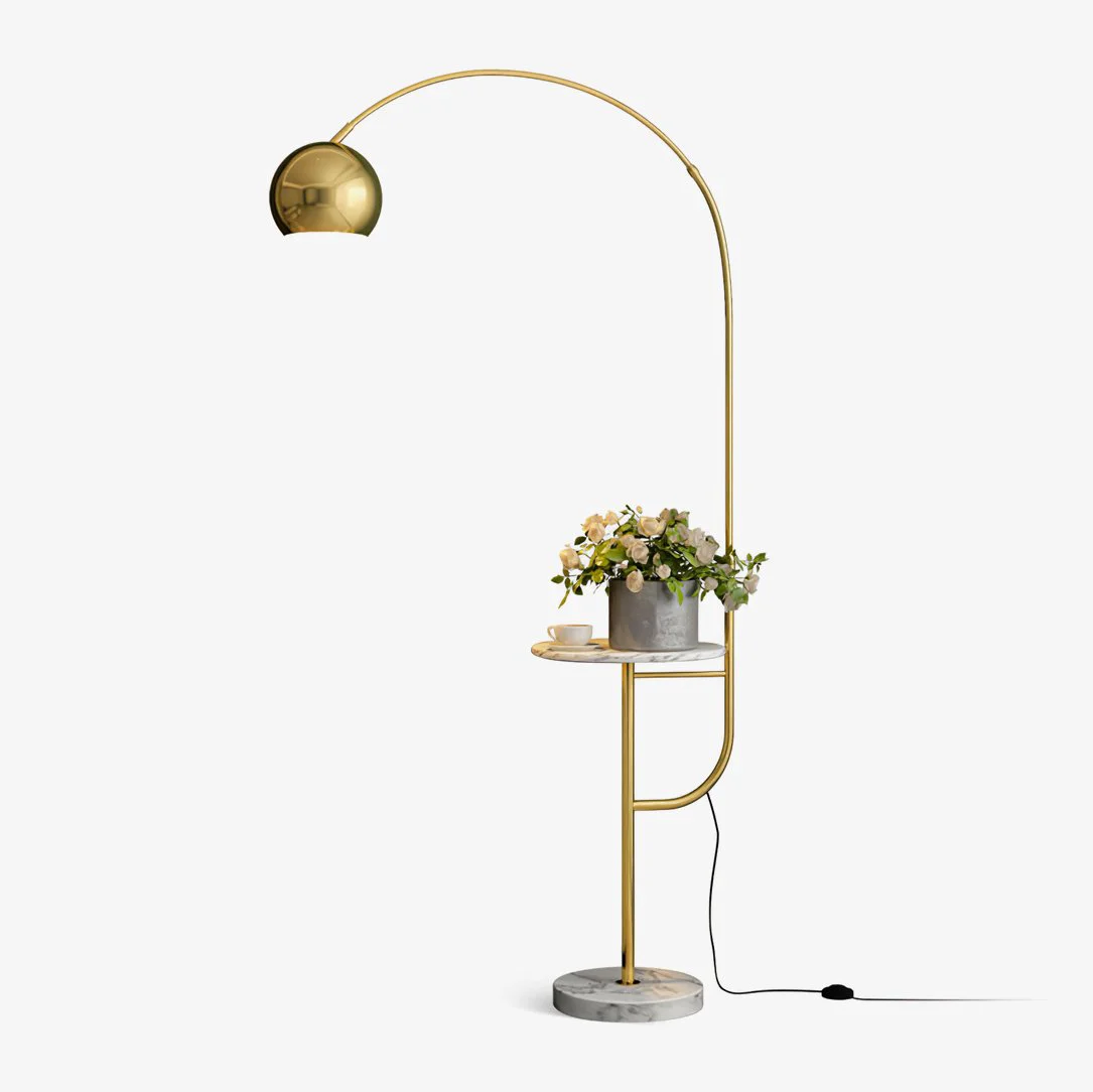 Durable Arc Nightstand Floor Lamp Solid