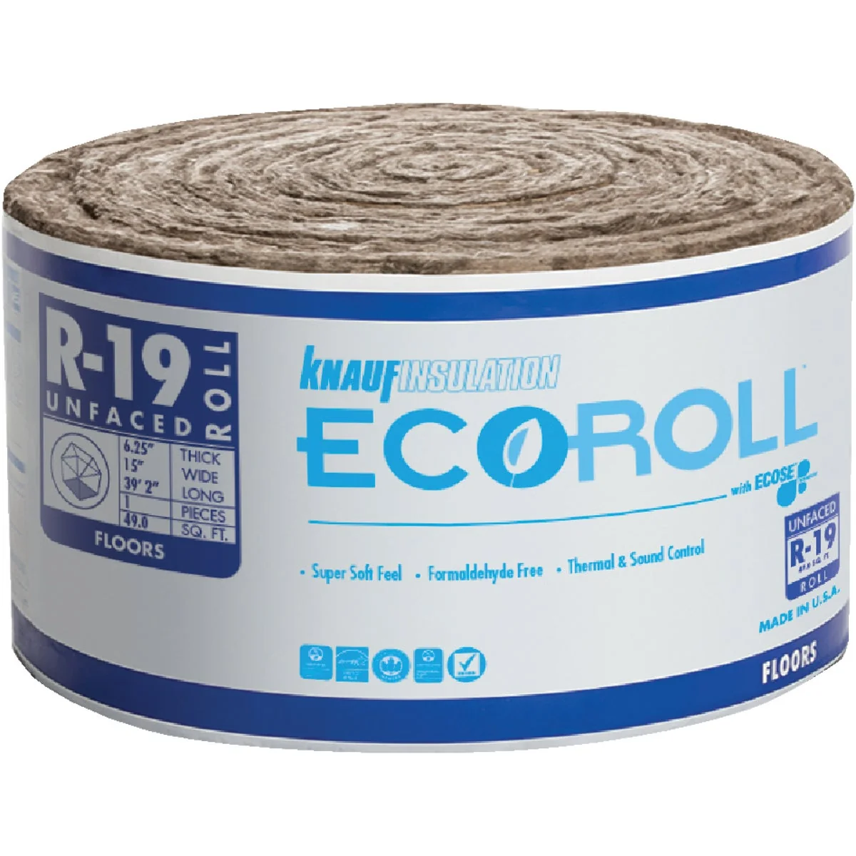 Enhanced Knauf R-19 15 In. x 39 Ft. Standard Unfaced Roll Fiberglass Insulation High-End