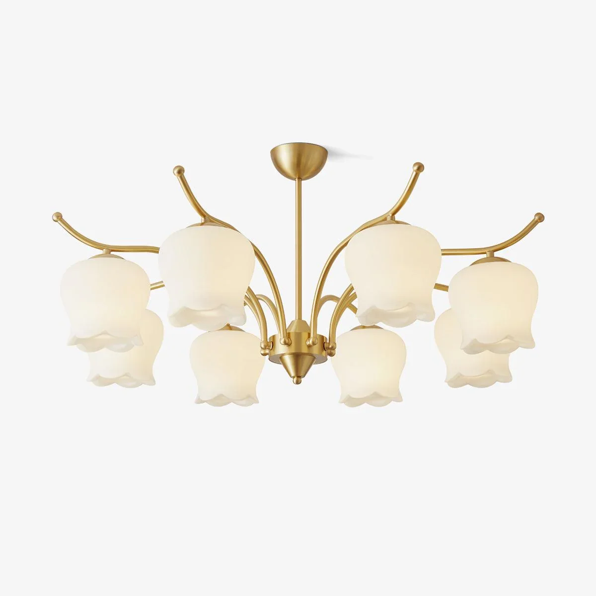 Smooth ModernTulip Brass Chandelier Smart
