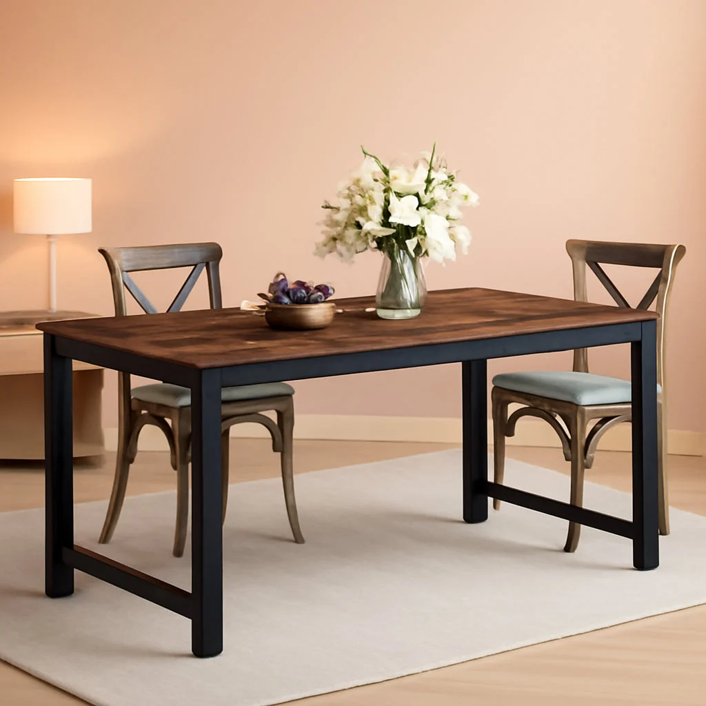 Original Design Tribesigns Brown Industrial Dining Table Metal Legs Dependable