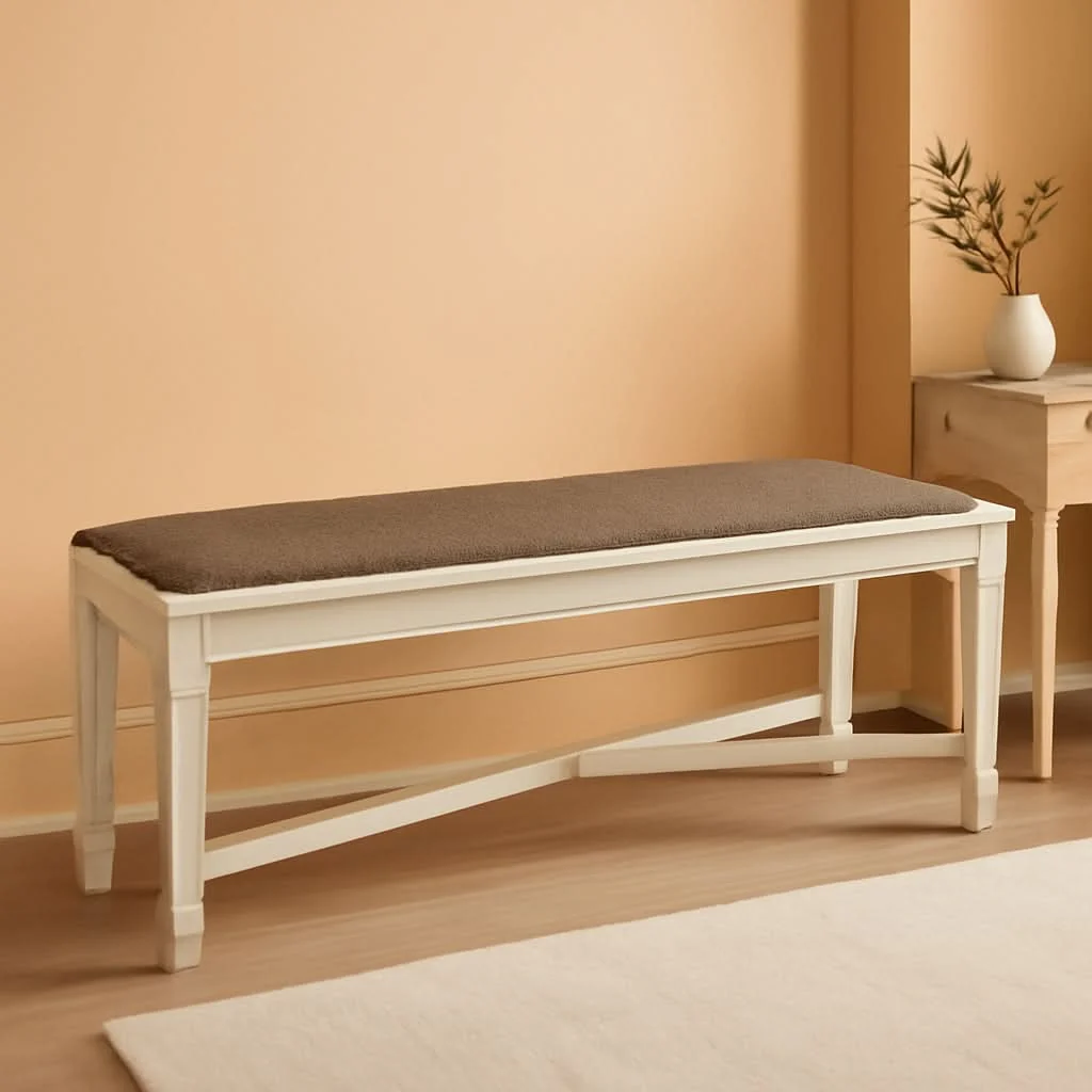 Selected Bolanburg Upholstered Dining Bench Antique White Finish Reusable