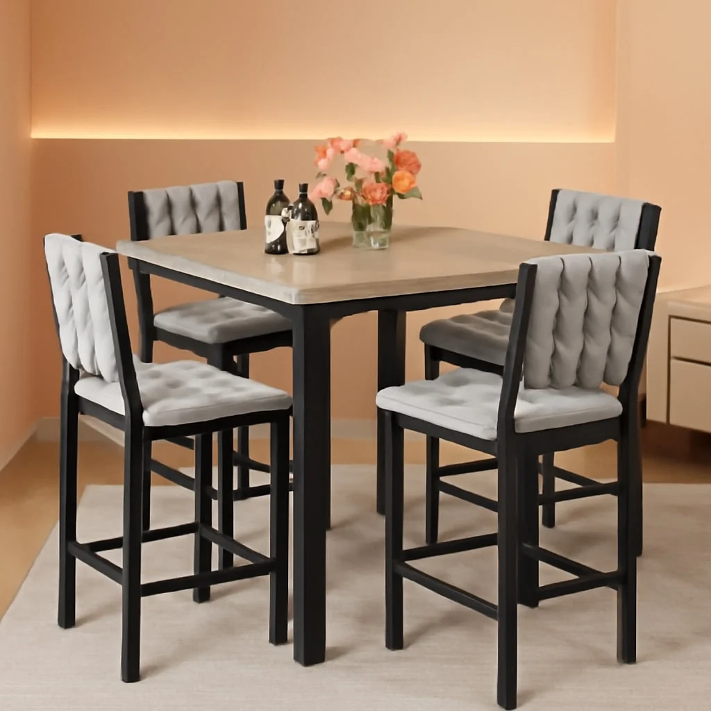 Safe Gray Velvet Contemporary Counter Height Dining Set Unique