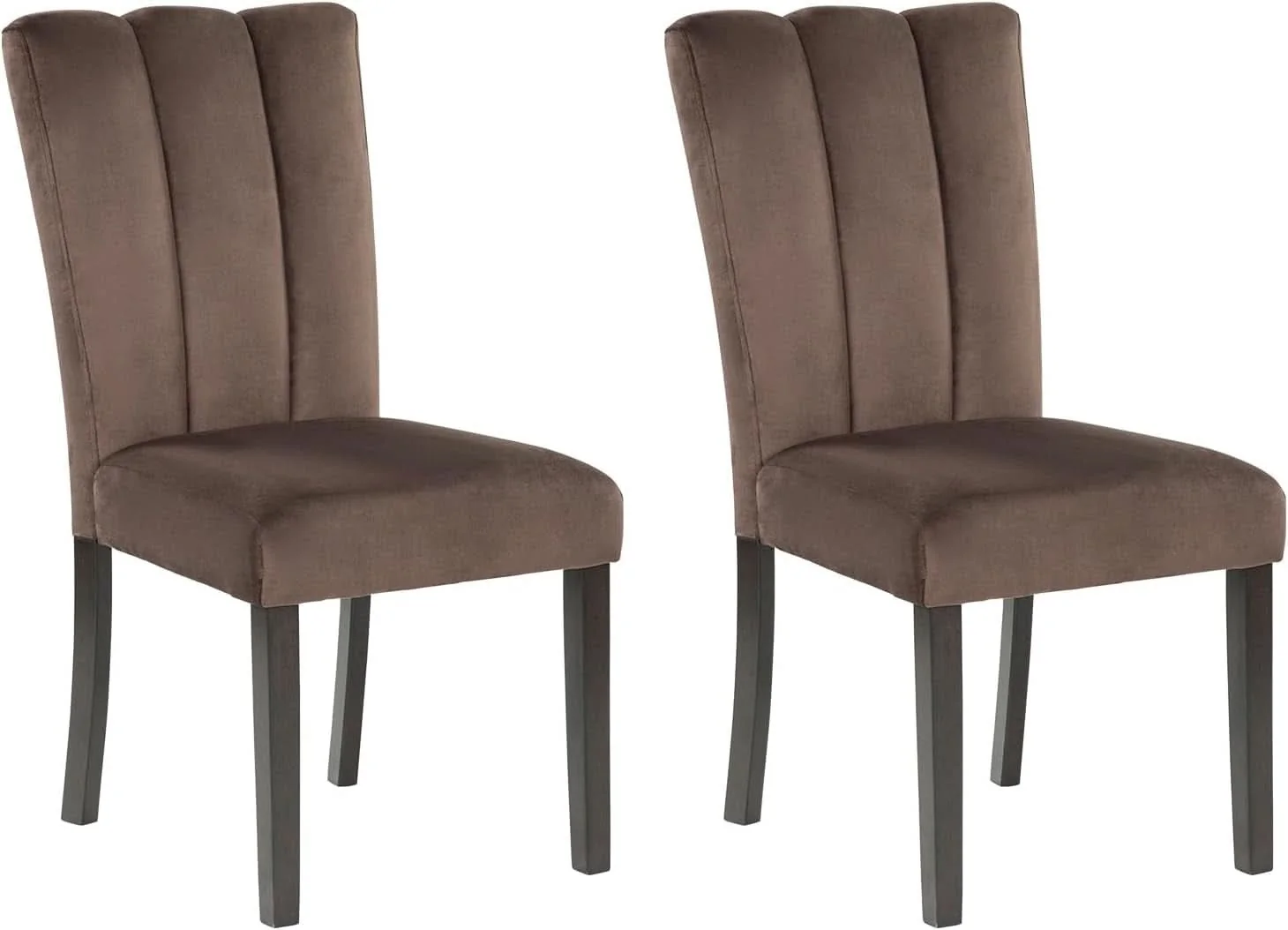 Specialty Pair Contemporary Velvet Dining Chairs Chocolate Brown Innovative