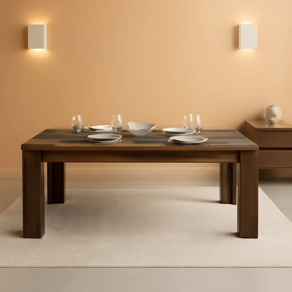 Reliable Rectangular Farmhouse 71 Inches Brown Dining Table Minimalist