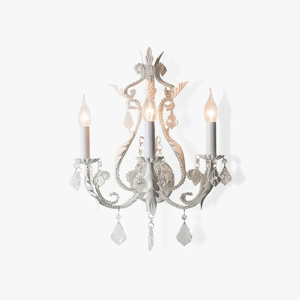 Prestigious American Crystal Candle Wall Lamp Green