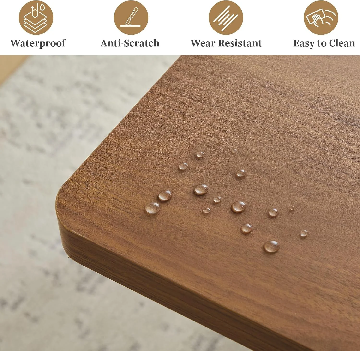 Traditional Extendable Rectangular Dining Table 55 Inches Walnut Luxury