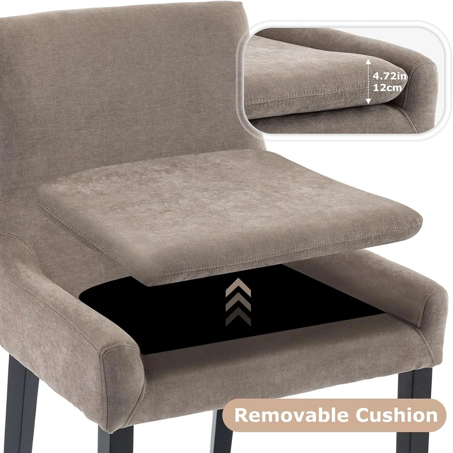 Certified Luxurious Camel Upholstered Dining Chairs With Wood High-Grade