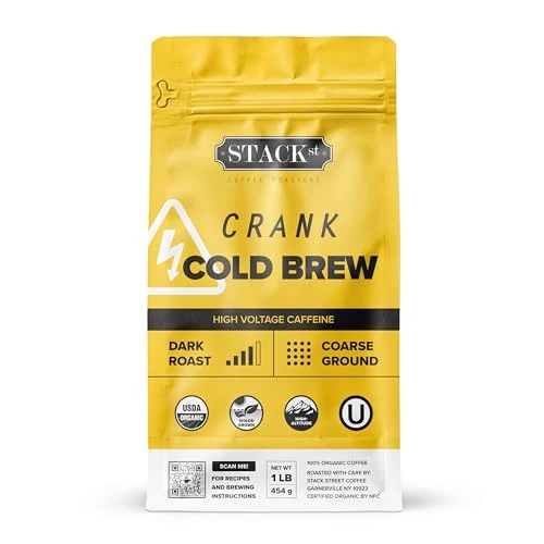Authentic Organic Cold Brew Coffee Coarse Ground 1 LB 16 Ounce Minimalist