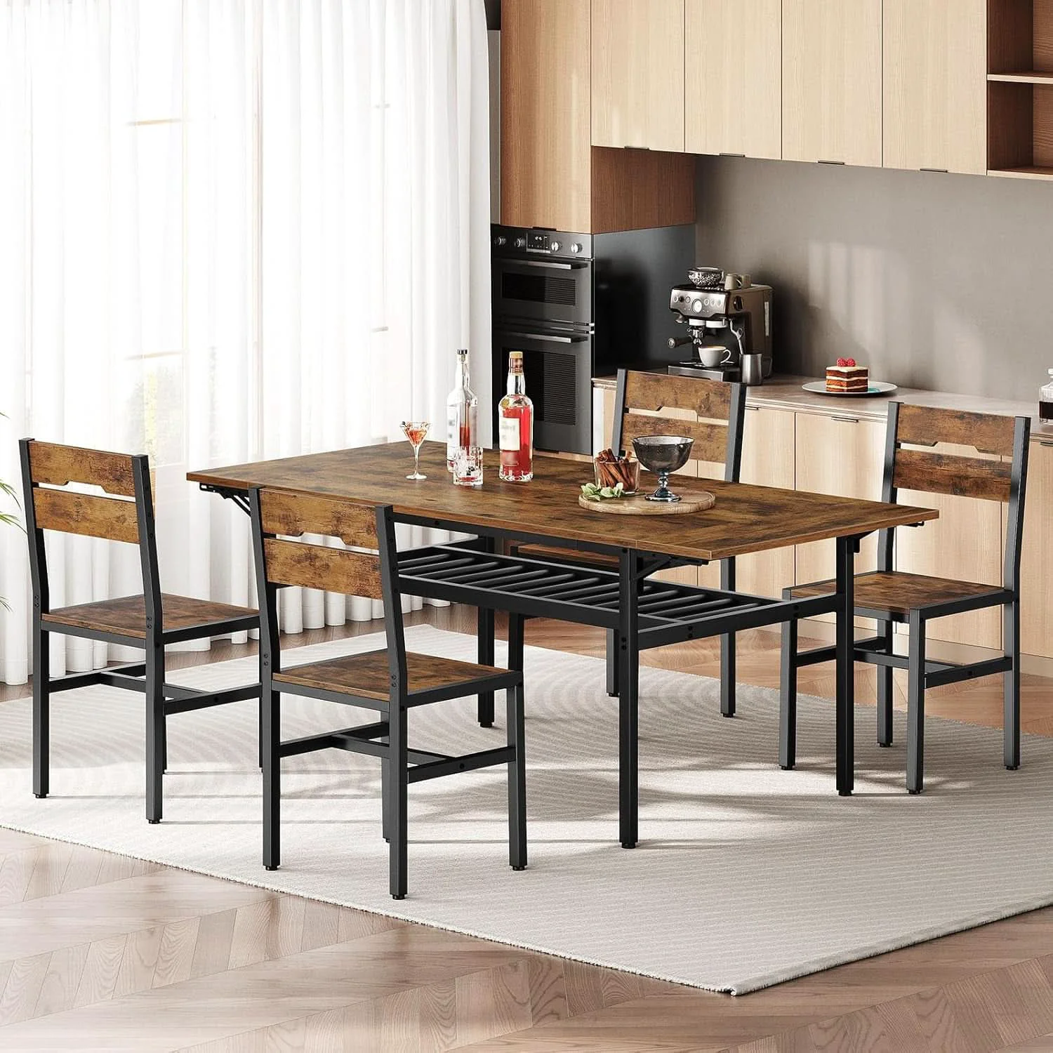 Original Rustic Wooden Dining Chairs With Ergonomic Backrests Trendy