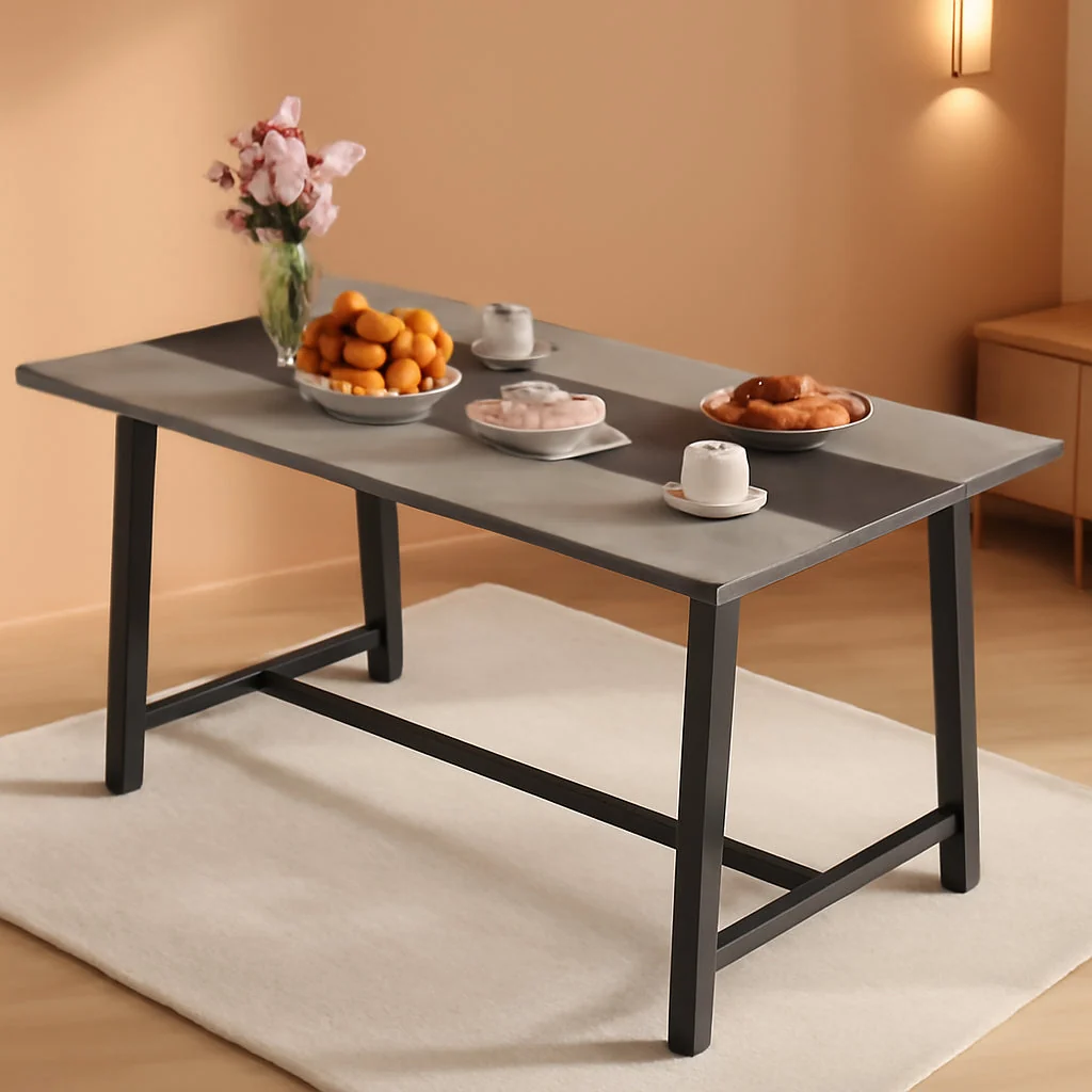 Official Industrial Dining Table 70.9 Inches Distressed Gray High-Performance