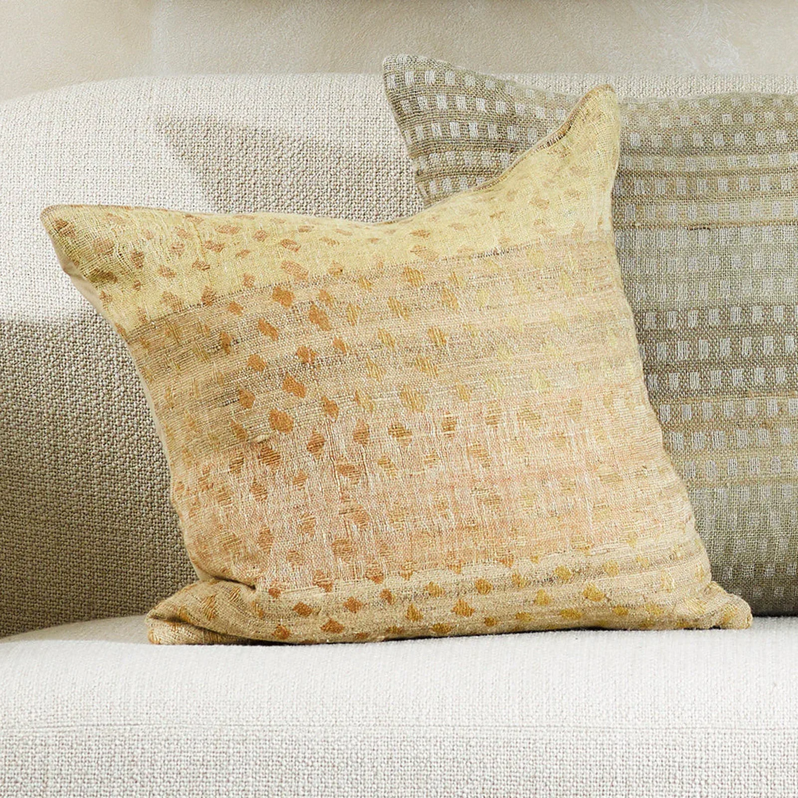 Green Mojave Cushion Desert Sand 50 x 50cm Minimalist