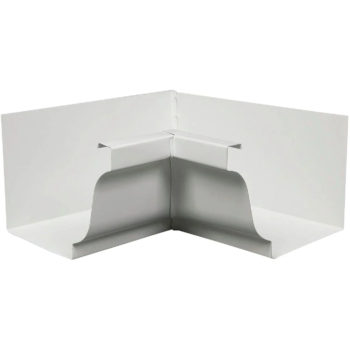 Original Design Spectra Metals 5 In. Aluminum White Mitre Gutter Inside Corner Versatile