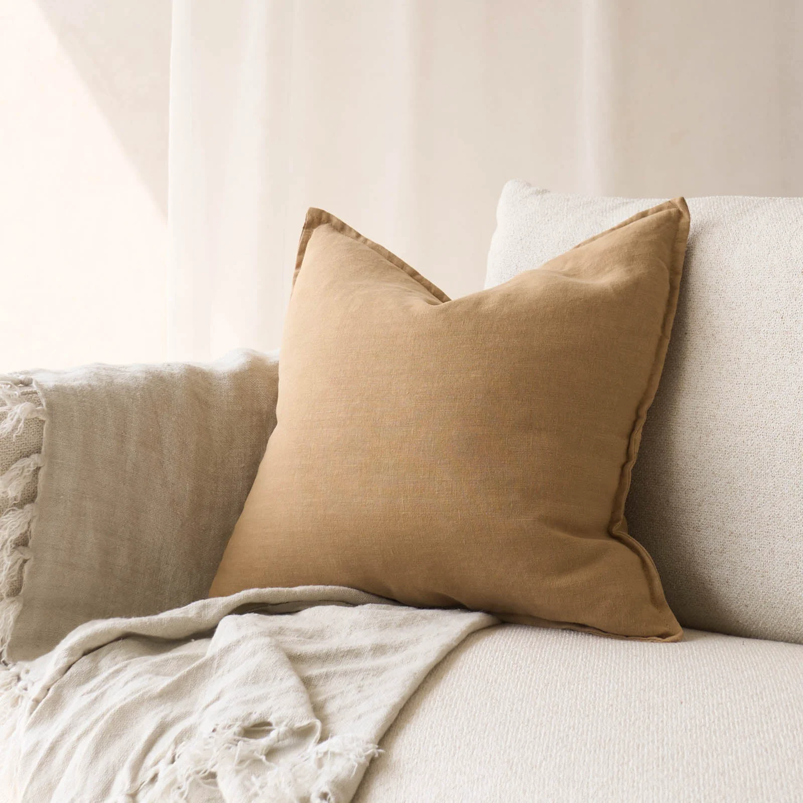 Healthy Linen Fabric Cushion Wheat Safe