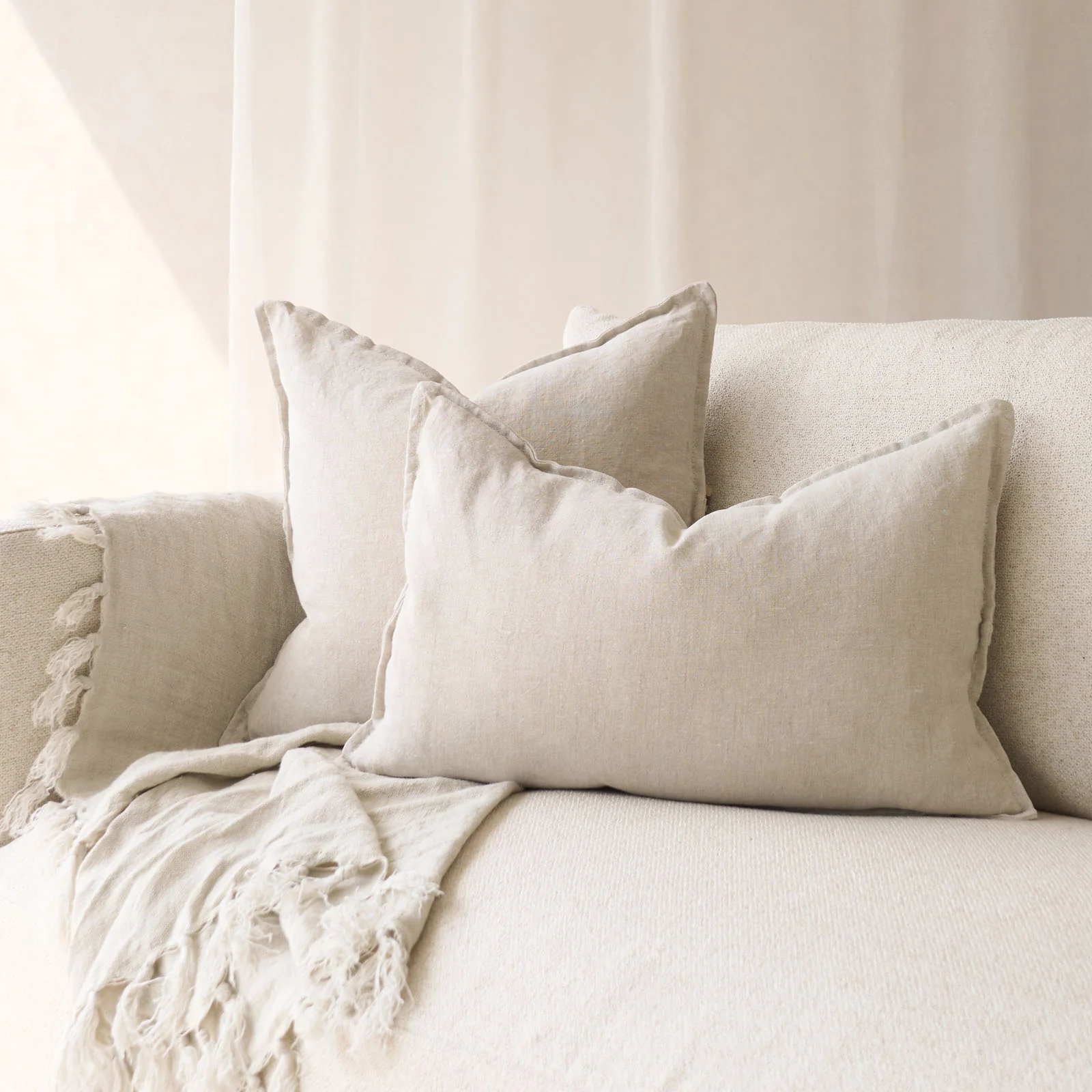 Sustainable Linen Fabric Cushion Natural Traditional