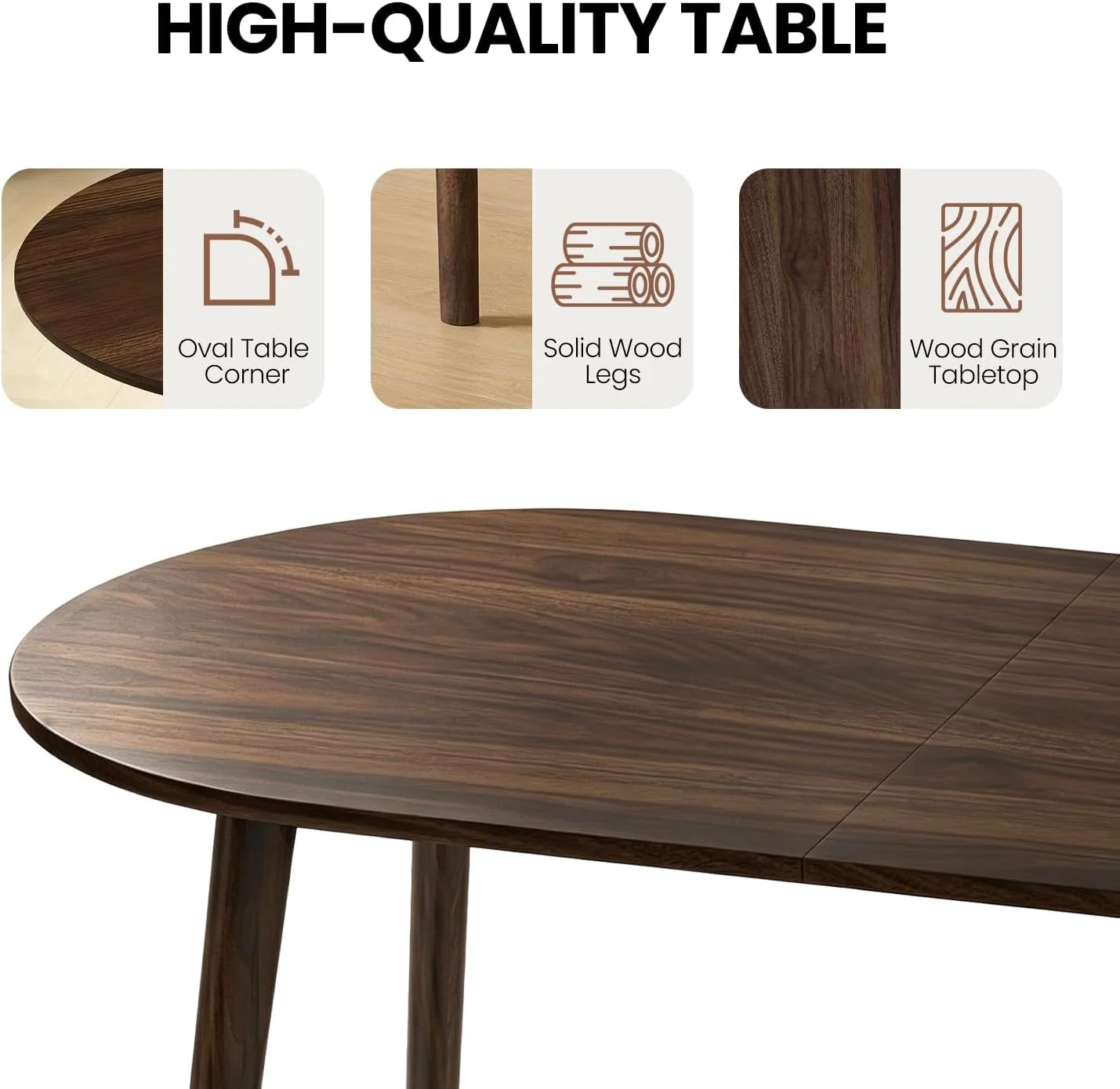 Powerful 63 Inches Oval Dining Tables Contemporary Espresso Advanced