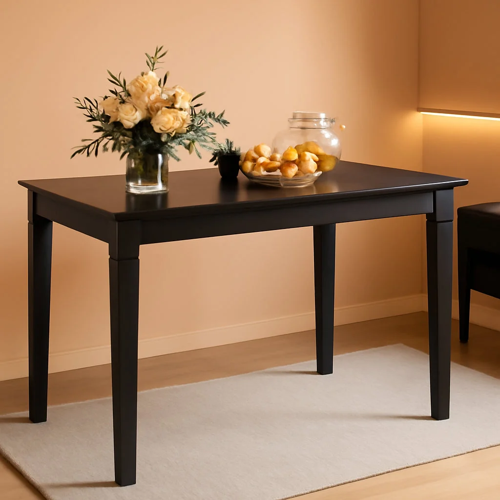 Outstanding Black Rectangular Dining Table Heavy Duty Apartment High-End