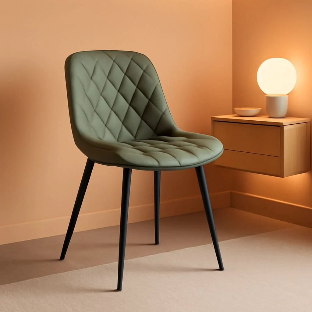Easy-to-Use Dining Chairs Set of 2 Olive Cushioned Upholstered Reliable
