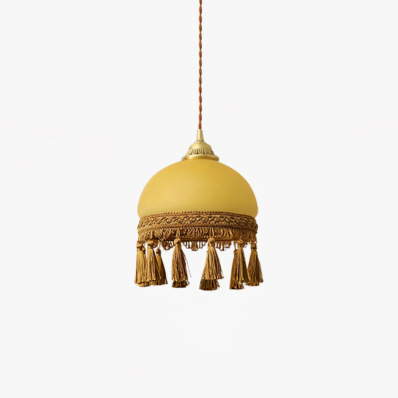 Efficient Vintage Tassel Brass Pendant Light Genuine