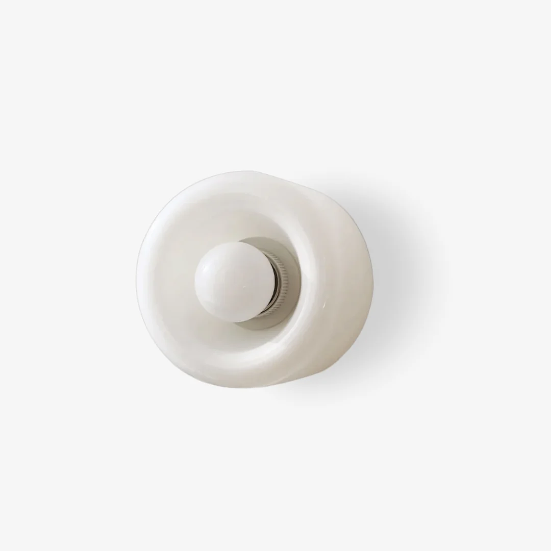 Smart Round Cream Glass Lamp Functional