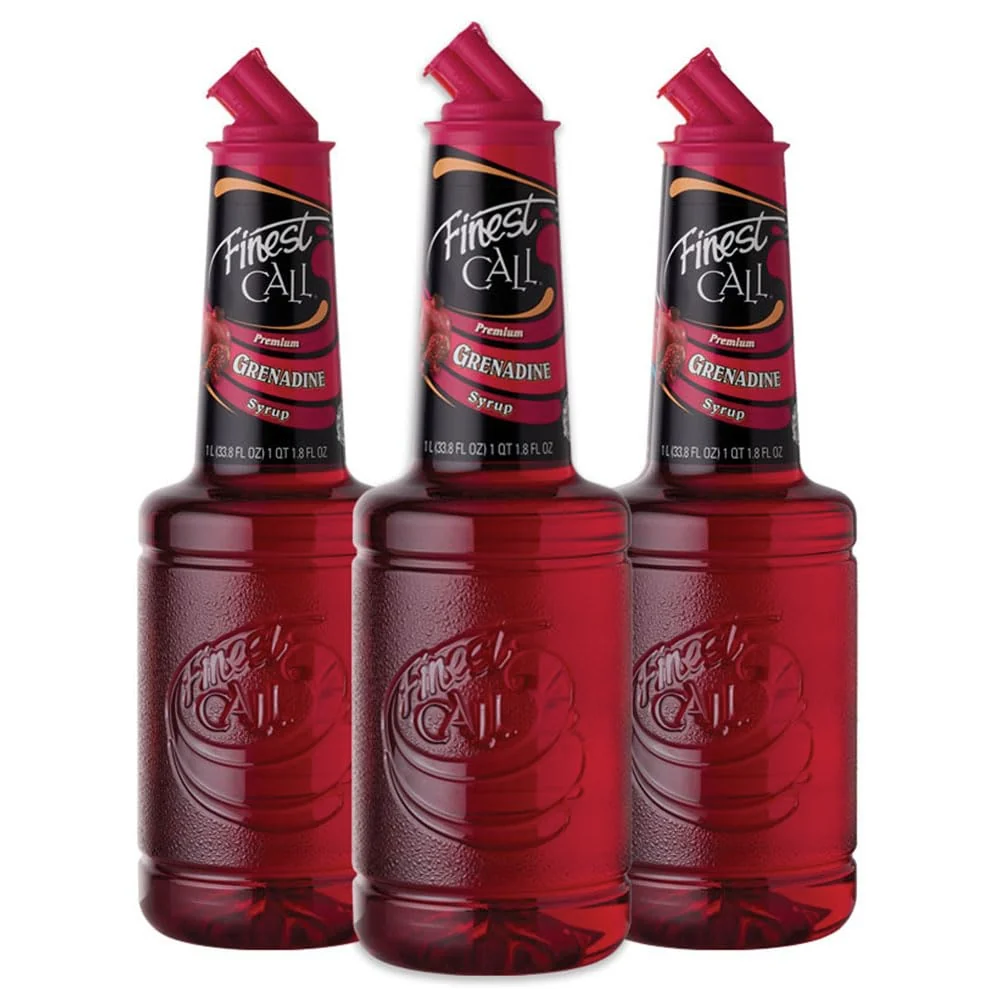 Consistent Finest Call Premium Grenadine Syrup Drink Mix 1 Liter Bottle 33.8 Fl Oz Pack of 3 World-Class