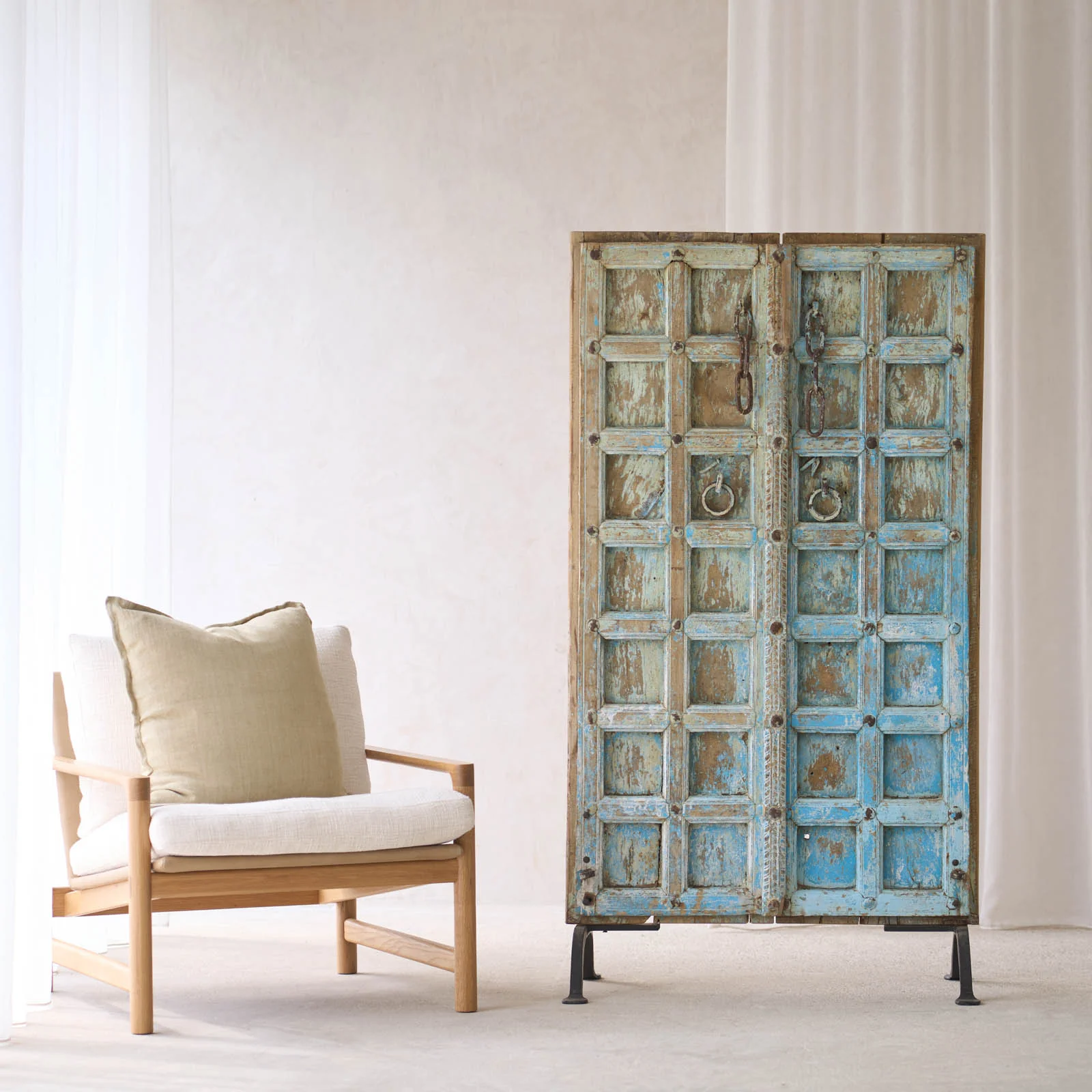 Flexible Vintage Teak Door Bluewash Certified