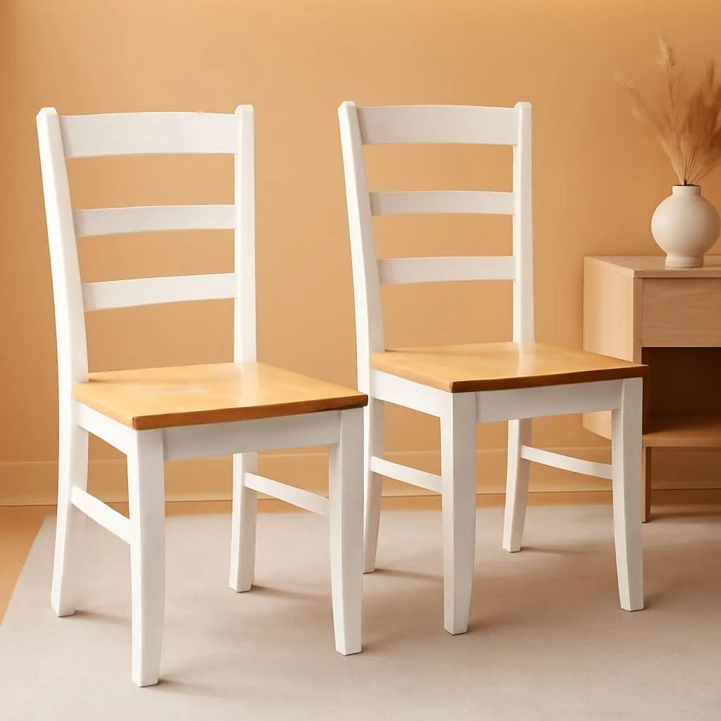 Green Madrid Ladderback Dining Chairs Parawood Construction White Natural Durable