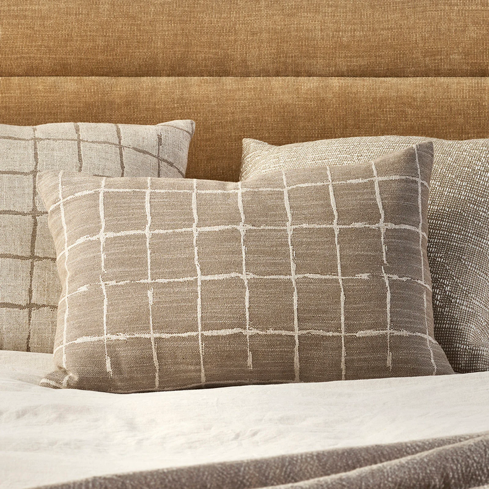 Fine Johnson Lumbar Cushion Taupe 40 x 60cm Smart