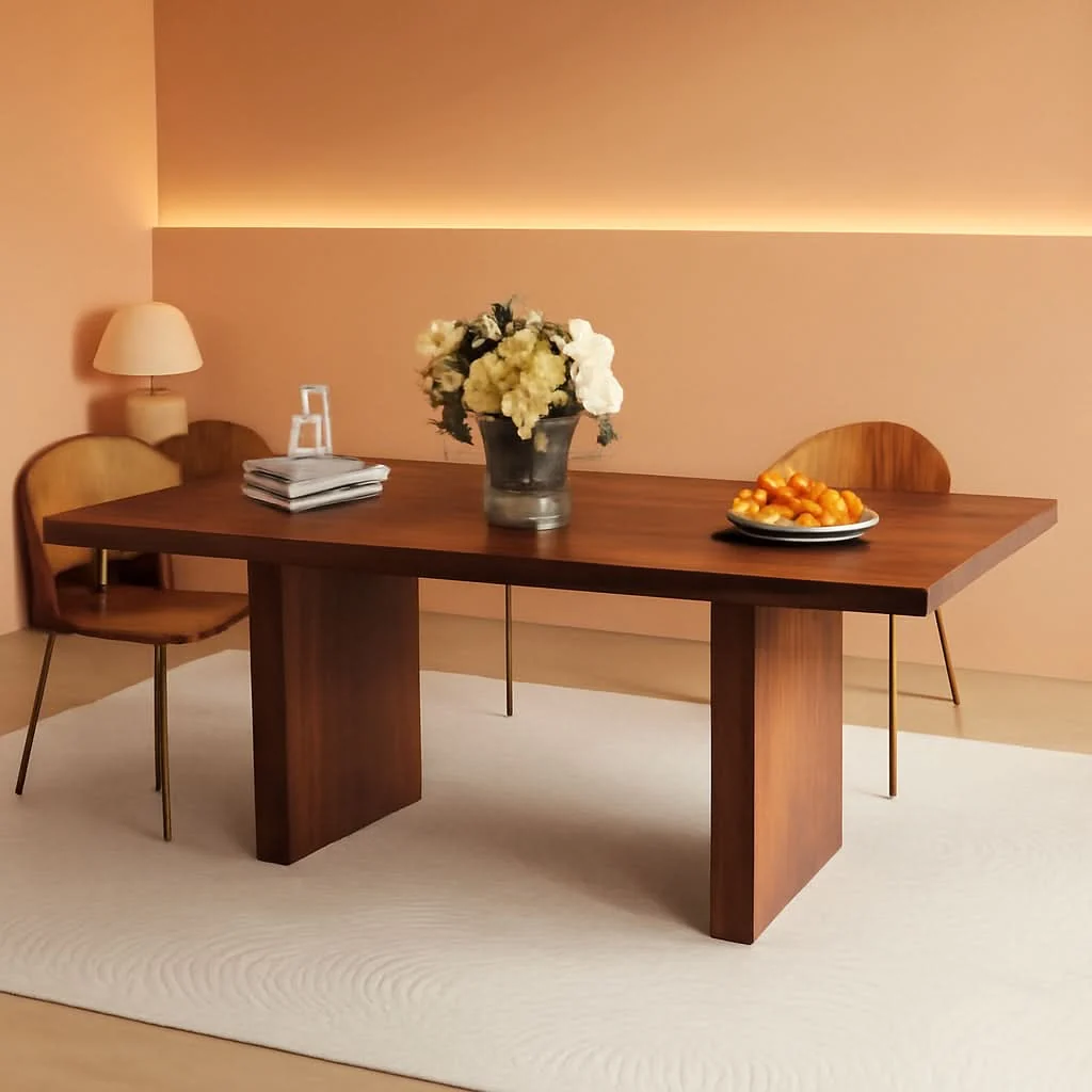 Artisan 78 Inch Walnut Dining Table Modern Farmhouse Rectangular Fine Crafted