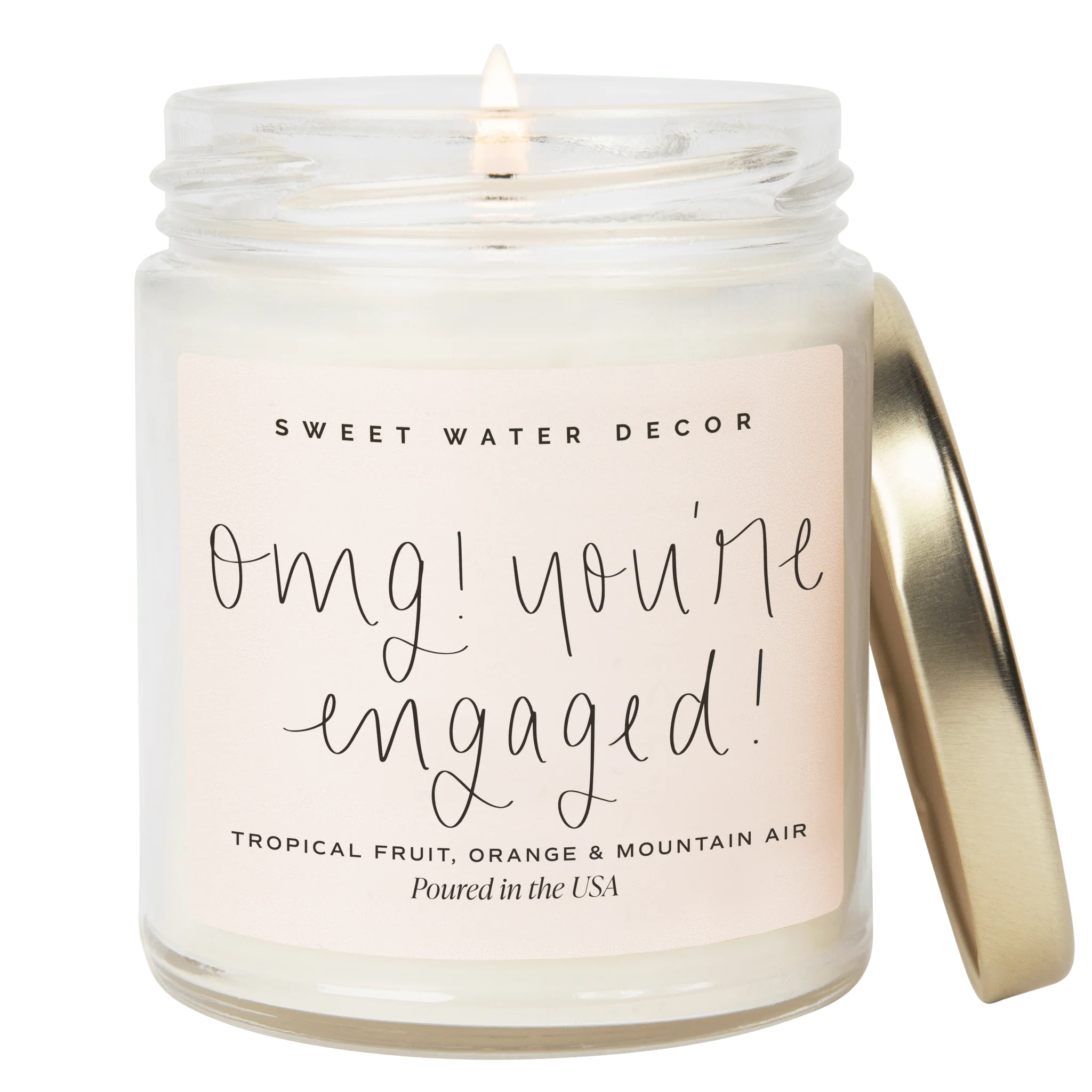Sustainable OMG You’re Engaged Soy Candle – Clear Jar – 9 oz Flexible
