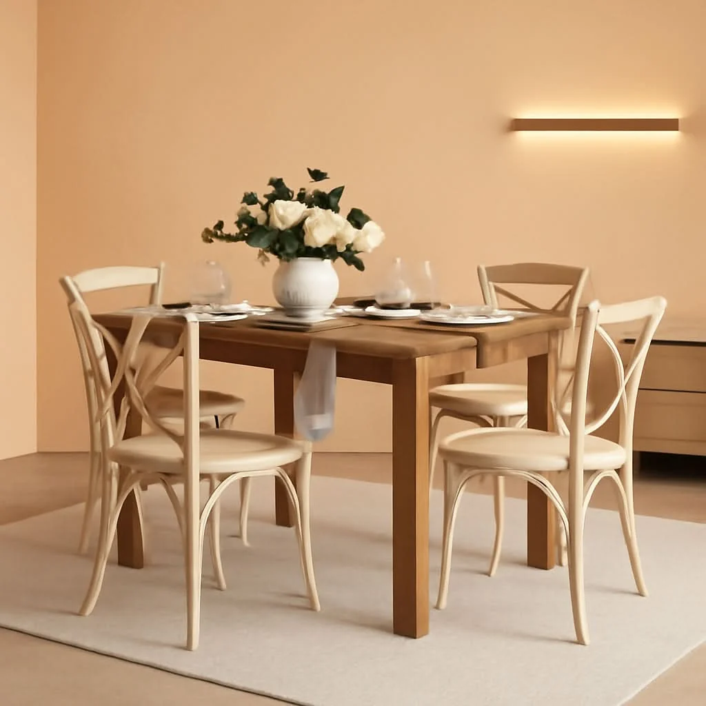Detailed Solid Pine Farmhouse Dining Table In Antique Finish Prestigious
