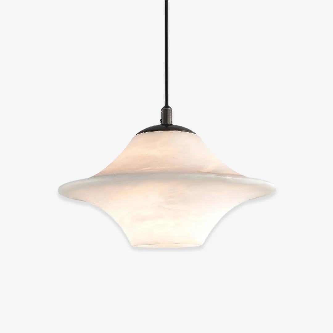 Genuine Modern Saucer Alabaster Pendant Light Crafted