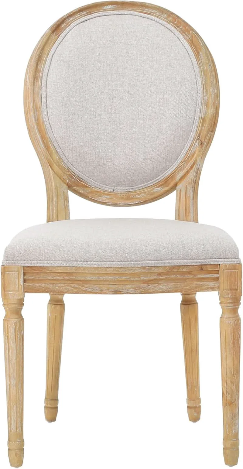 Eco-Friendly Phinnaeus Beige Polyester Fabric Dining Chairs Set Of 2 User-Friendly