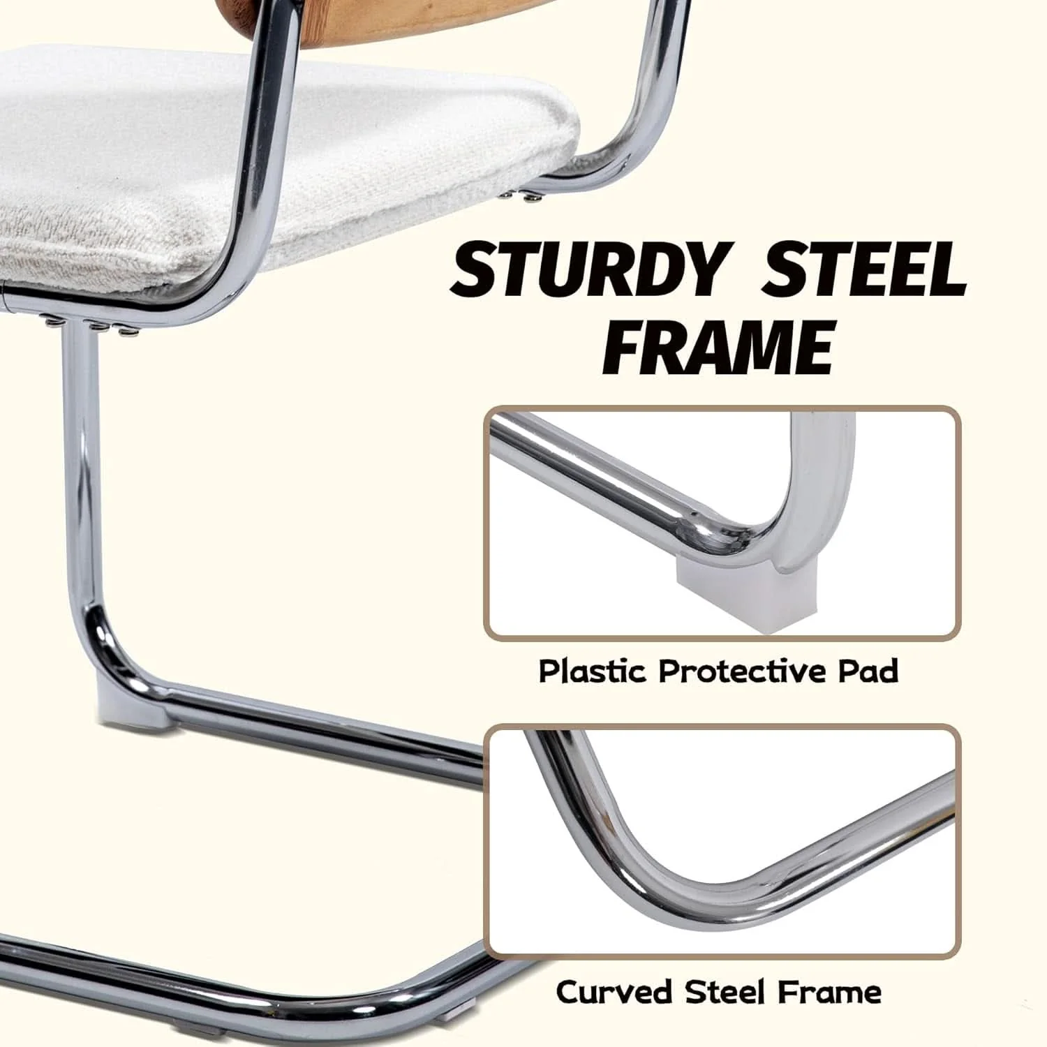 Refined Modern Cesca Cane Dining Chairs With White Boucle Seat Specialty